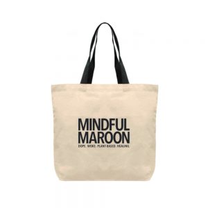 mindful maroon logo bag